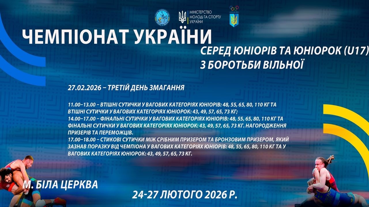 27.02 [МАТ С] Чемпіонат України серед юніорів та юніорок (U17) з боротьби вільної